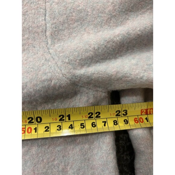 J. Crew Half-Zip Cable Sweater Extra-Soft Wool Blend-Heathered Grey Purple XXL - Picture 9 of 9